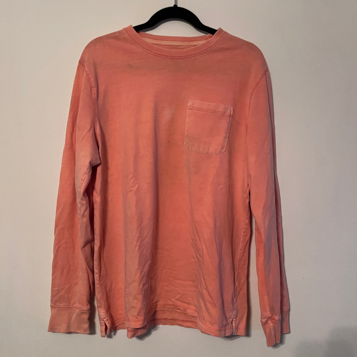 Vintage Goodfellow&co Orange Wash Basics Pocket Long Sleeve Top