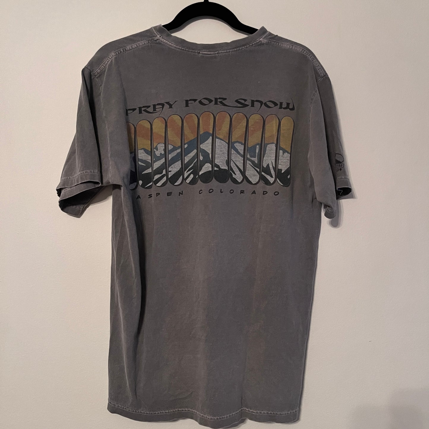Vintage Aspen Colorado 'Pray for Snow' Tee (M)