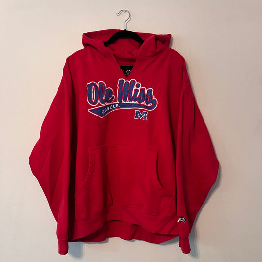 Vintage Ole Miss Rebels Embroidered Hoodie (XL)